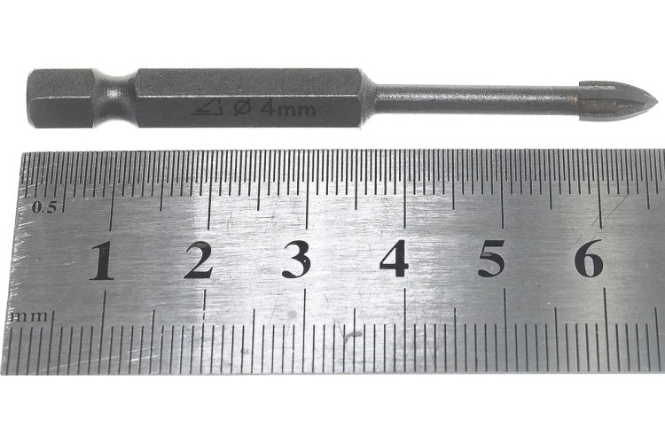 Сверло по стеклу и керамике STAYER 4 х 65мм PROFI 4х кромка, HEX 1/4 2985-04_z01 - изображение 4