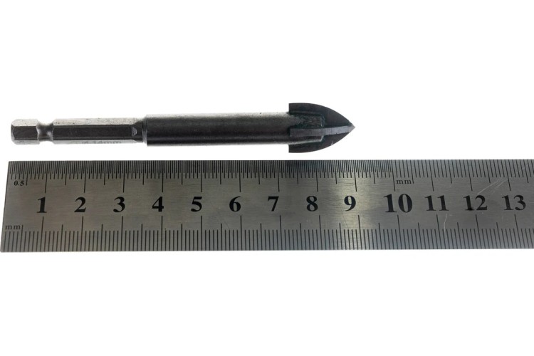 Сверло по стеклу и керамике STAYER 14 х 90мм PROFI 4х кромка, HEX 1/4 2985-14_z01 - изображение 4