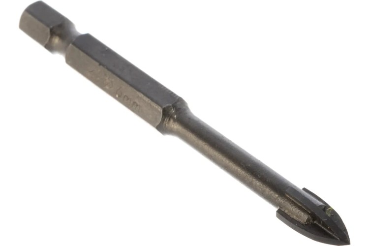 Сверло по стеклу и керамике STAYER 6 х 70мм PROFI 4х кромка, HEX 1/4 2985-06_z01
