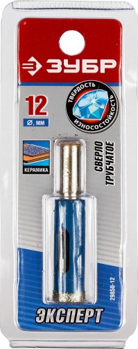 Сверло по стеклу и керамике ЗУБР ПРОФЕССИОНАЛ алмазное трубчатое по кафелю и d=6 мм, зерно р 60, 29850-06 - изображение 4