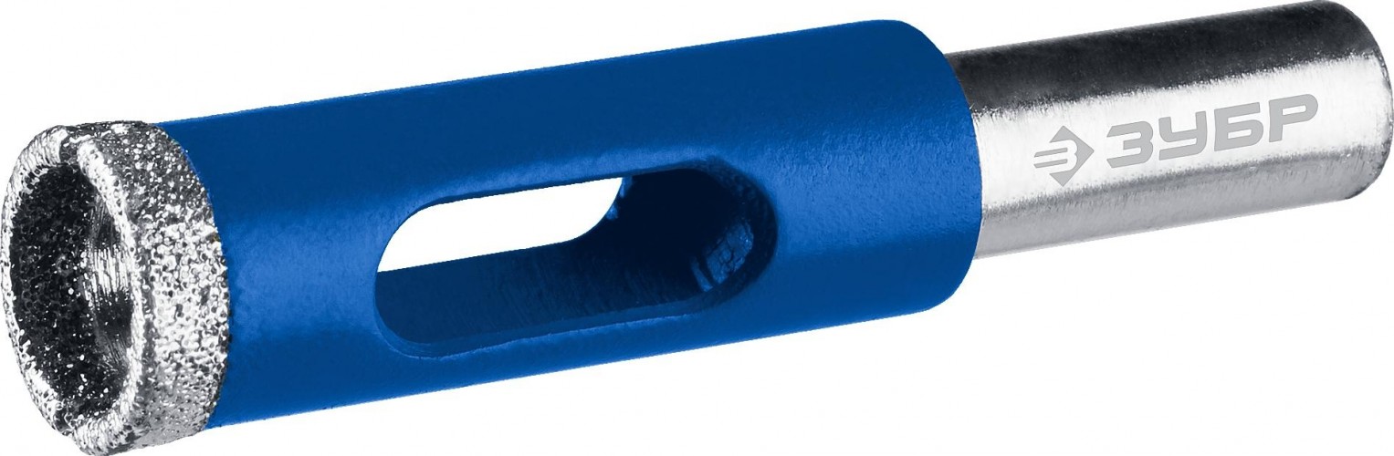 Сверло по стеклу и керамике ЗУБР ПРОФЕССИОНАЛ алмазное трубчатое по кафелю и d=16 мм, зерно р 60 29850-16