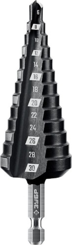Сверло ступенчатое по металлу ЗУБР 29665-6-30-13_z01 13 ступеней