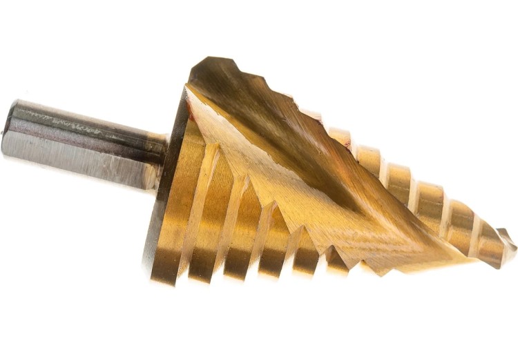 Сверло ступенчатое по металлу HSS, MATRIX 9-12-15-18-21-24-27-30-33-36 мм, трехгранный хвостовик 72358