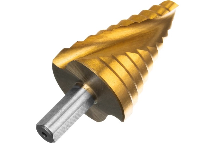 Сверло ступенчатое по металлу HSS, MATRIX 9-12-15-18-21-24-27-30-33-36 мм, трехгранный хвостовик 72358 - изображение 3