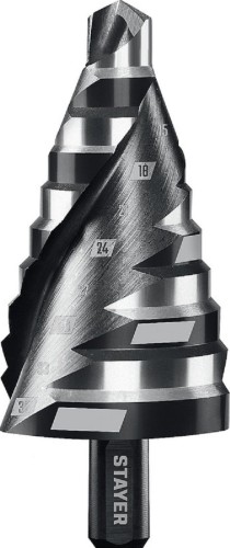 Сверло ступенчатое по металлу STAYER Pro-Max 9-36мм, 10 ступеней 29661-9-36-10