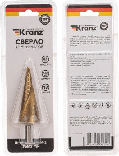 Сверло ступенчатое по металлу Kranz KR-12-6616 - изображение 5