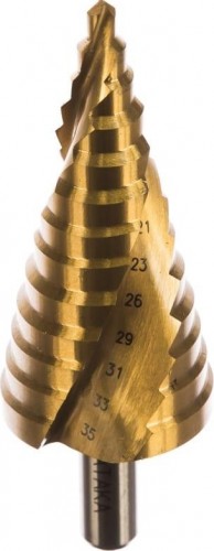 Сверло ступенчатое по металлу АТАКА 5-35мм*13ступ. Профи ступ. титан 8089990 - изображение 2