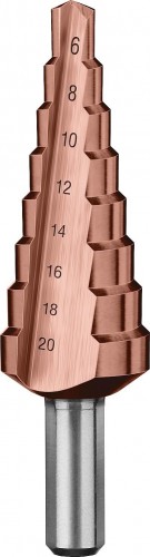 Сверло ступенчатое по металлу ЗУБР 6-20, 8 ступеней 29672-6-20-8_z01 29672-6-20-8_z01 - изображение 2