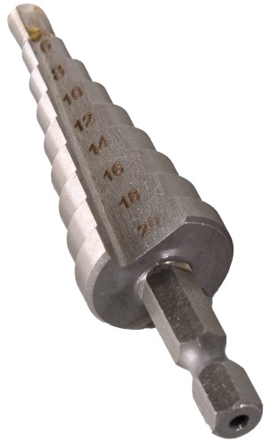 Сверло ступенчатое по металлу ВИХРЬ 4-6-8-10-12-14-16-18-20мм, P6M5 ступенчатое шестигранный хвостовик 73/10/6/17 - изображение 3