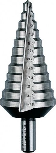 Сверло ступенчатое по металлу Heller 6-26,75х77мм ступенчатое hss 6-26,75х77мм, 7 ступеней, хвостови TD22608