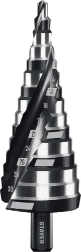 Сверло ступенчатое по металлу STAYER Pro-Max 4-32мм, 15 ступеней 29661-4-32-15