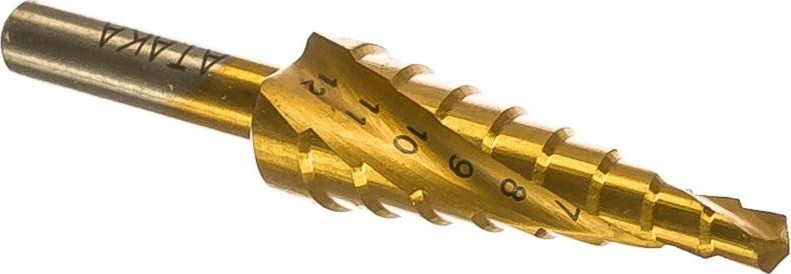 Сверло ступенчатое по металлу АТАКА 4-12мм*9ступ. Профи ступ. титан 8089950