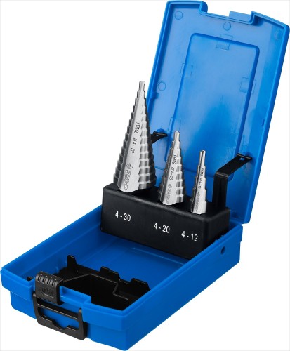 Сверло ступенчатое по металлу ЗУБР ПРОФЕССИОНАЛ 3 шт., 4-30мм, набор ступенчатых сталь р6м5 29670-4-30-H3_z01