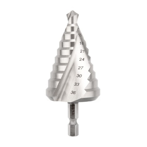 Сверло ступенчатое по металлу Kranz ТИТАН 9,0-36,0 мм, 110мм KR-12-6614
