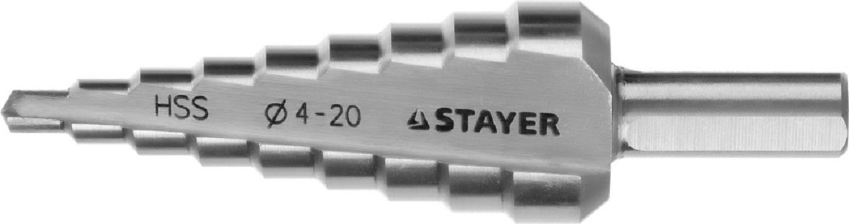 Сверло ступенчатое по металлу STAYER Pro-Max 4-20мм, 9 ступеней 29661-4-20-9