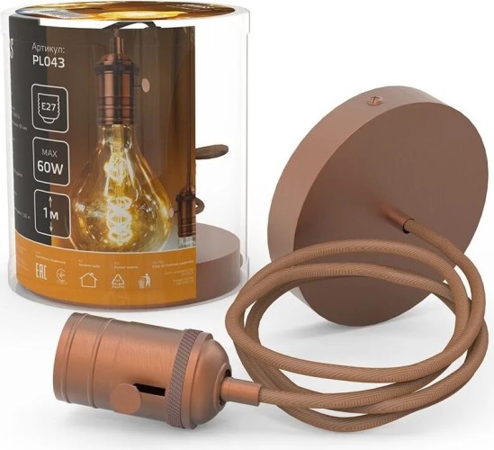 Светильник декоративный GAUSS PL043 подвесной decor медный e27, 1 м