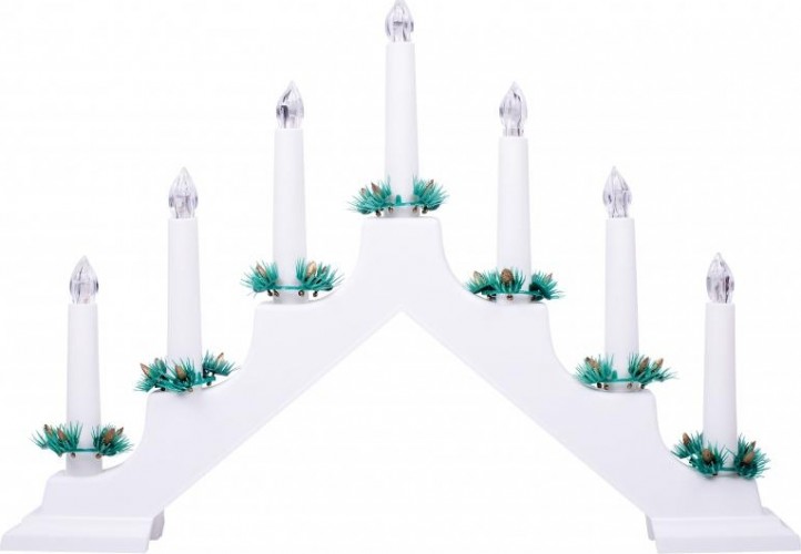 Светильник декоративный Neon-Night "Новогодняя горка" 7 свечек, белый 501-081