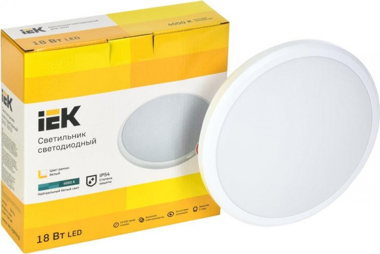 Светильник для ЖКХ светодиодный IEK ДПБ 3003 18вт ip54 4000k бел. LDPB0-3003-18-4000-K01 - изображение 3