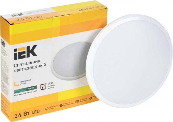 Светильник для ЖКХ светодиодный IEK ДПБ 3005 24вт ip54 4000k бел. LDPB0-3005-24-4000-K01 - изображение 3