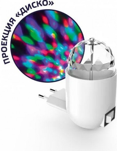 Светильник настольный GAUSS DIY0041 розеточный 3w 220-240v белый  с фиксированной проекцией "диско" DIY0041 - изображение 2