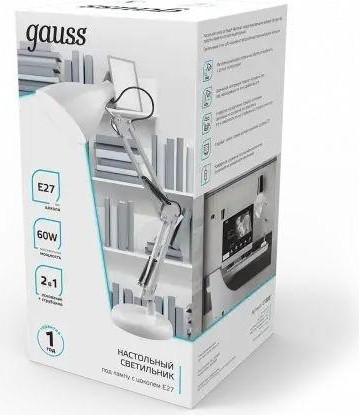 Светильник настольный GAUSS GTL003 60w 220-240v e27 белый струбцина и основание GT0031 - изображение 4
