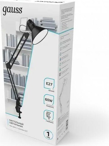 Светильник настольный GAUSS GTL001 60w 220-240v e27 черный GT0012 - изображение 3