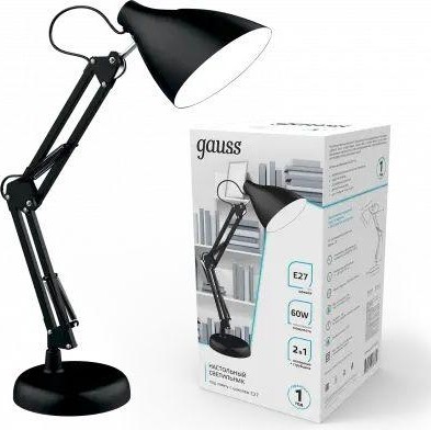 Светильник настольный GAUSS GTL003 60w 220-240v e27 черный струбцина и основание GT0032 - изображение 2