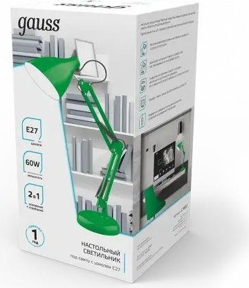 Светильник настольный GAUSS GTL003 60w 220-240v e27 зеленый струбцина и основание GT0033 - изображение 4