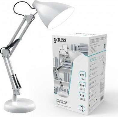Светильник настольный GAUSS GTL003 60w 220-240v e27 белый струбцина и основание GT0031 - изображение 2