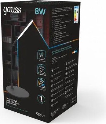 Светильник настольный GAUSS GTL502 Qplus 8w 500lm 3500-5500k 170-265v черный диммируемый GT5022 - изображение 3