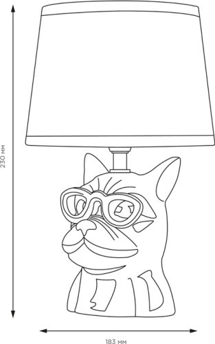 Светильник настольный REXANT 603-1017 декоративный МОБИ "Бульдог", белый - изображение 4