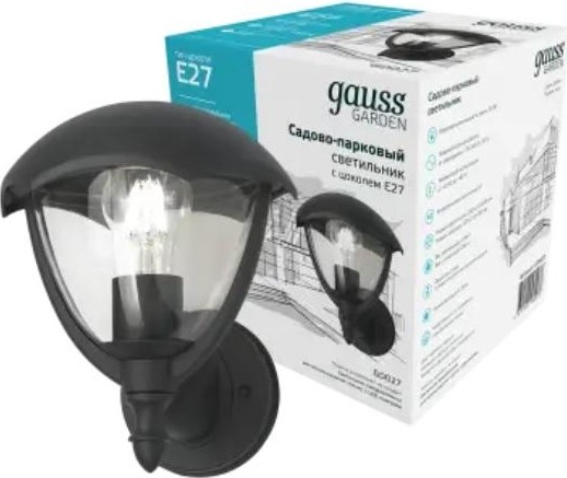 Светильник садово-парковый GAUSS Aura на стену вверх 188*210*238mm, 1xe27 GD027