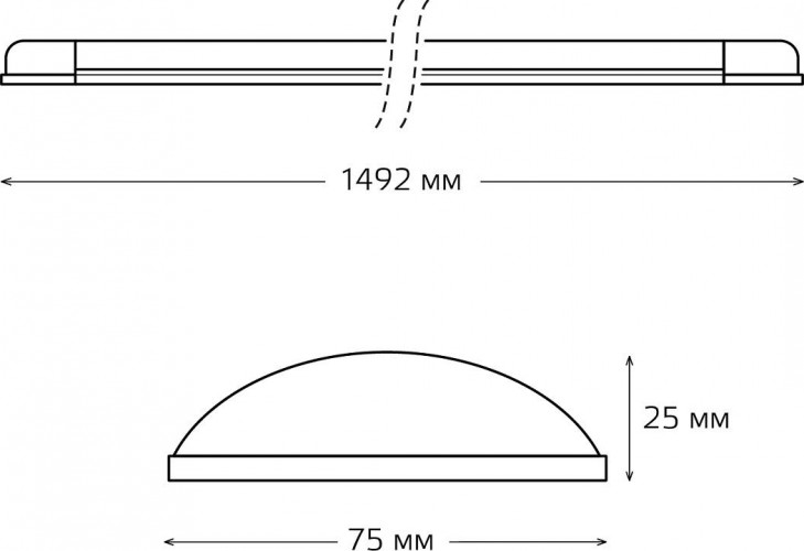 Светильник светодиодный линейный GAUSS WLF-1 50w 4550lm 6500k 185-265v ip20 1492*75*25мм 144126350 - изображение 3