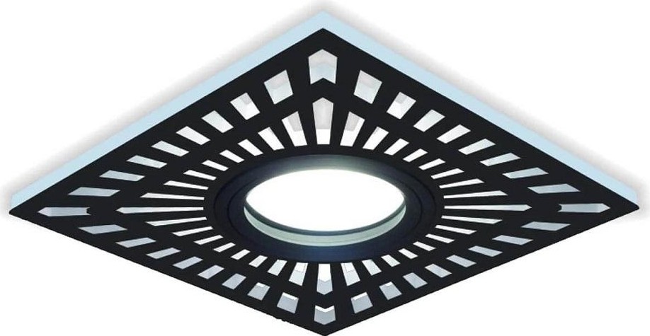 Светильник точечный GAUSS BACKLIGHT квадрат. черный, gu5.3, 3w, led 4000k BL126