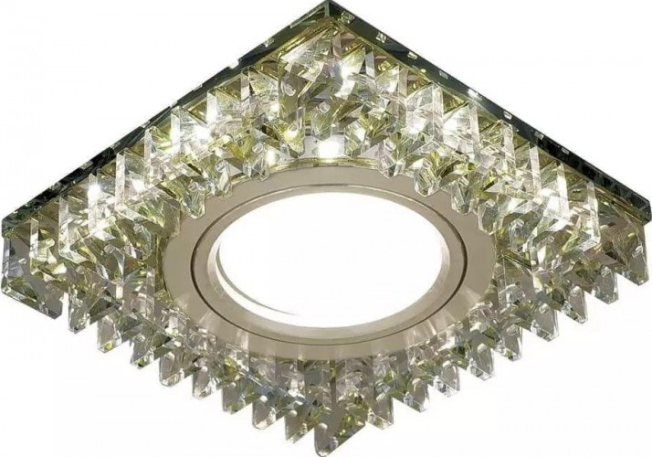 Светильник точечный GAUSS BACKLIGHT квадрат. шампань/кристалл/хром, gu5.3, led 2700k BL033