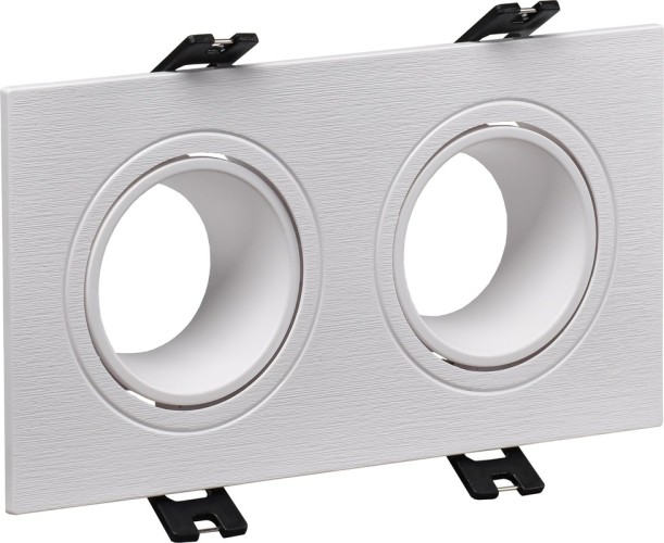 Светильник точечный IEK LIGHTING 4102 встраиваемый 2хMR16 квадрат пласт. бел.  LT-UVB0-4102-GU05-2-K01