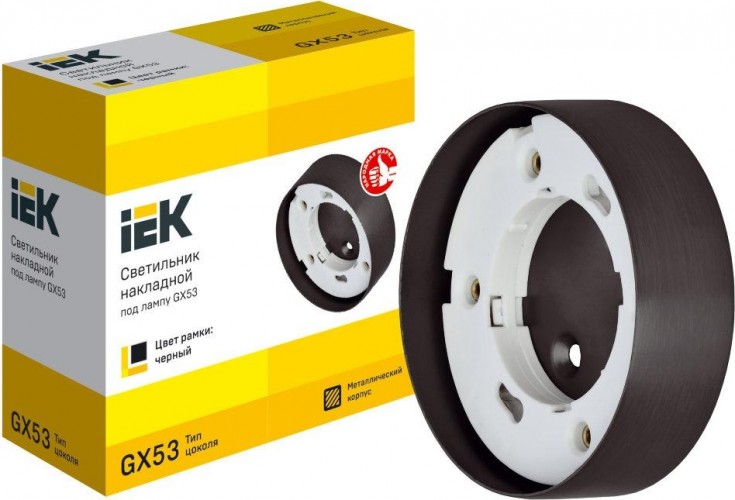 Светильник точечный IEK накладной под лампу GX53 черный. LUPB0-GX53-1-K02 - изображение 3