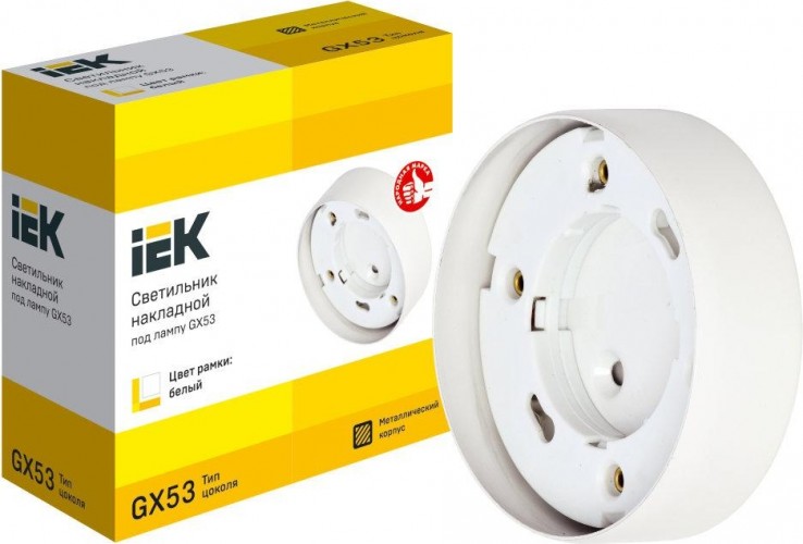 Светильник точечный IEK накладной под лампу GX53 белый LUPB0-GX53-1-K01 - изображение 3