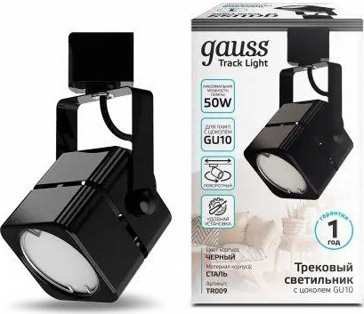 Светильник трековый GAUSS TR009 куб gu10 220v ip20 60*145мм черный - изображение 4