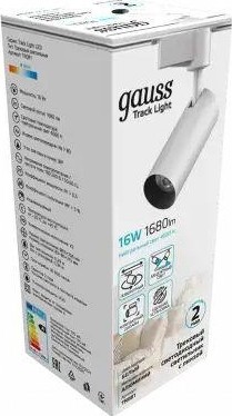 Светильник трековый GAUSS TR081 цилиндр 16w 1680lm 4000k 180-220v ip20 65*206мм бе - изображение 2