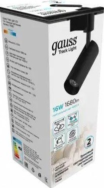 Светильник трековый GAUSS TR082 цилиндр 16w 1680lm 4000k 180-220v ip20 65*206мм че - изображение 2