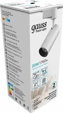 Светильник трековый GAUSS TR083 цилиндр 20w 1760lm 4000k 180-220v ip20 65*206мм бе - изображение 2