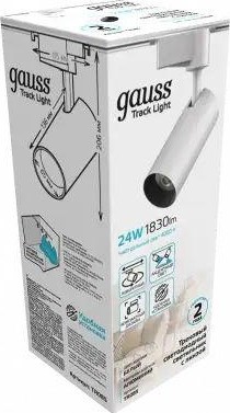 Светильник трековый GAUSS TR085 цилиндр 24w 1830lm 4000k 180-220v ip20 65*206мм бе - изображение 3