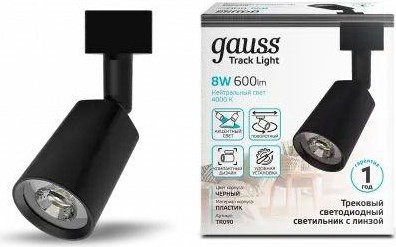 Светильник трековый GAUSS TR090 цилиндр 8w 600lm 4000k 180-220v ip20 59*164мм черн - изображение 2