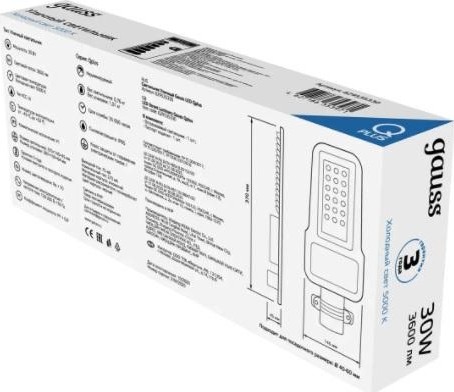 Светильник уличный GAUSS Qplus 30w 3600lm 5000k 120-260v ip65 370*145*45мм черный 629535330 - изображение 5