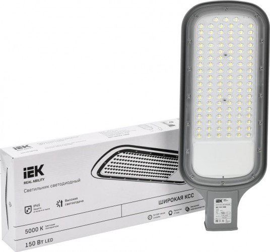 Светильник уличный IEK ДКУ 1012-150Ш 5000к ip65 светодиодный, серый LDKU1-1012-150-5000-K03 - изображение 2