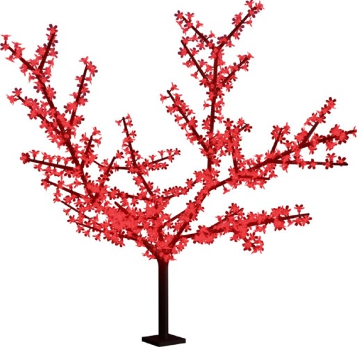 Светодиодное дерево Сакура Neon-Night 531-102 высота 1,5м, диаметр кроны 1,8м, красные светодиод