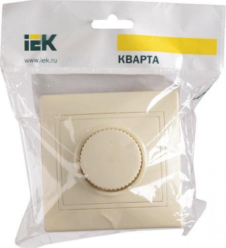 Светорегулятор поворотный IEK КВАРТА ВСР10-1-0 IP20 кремовый EDK10-K33-03-DM - изображение 2
