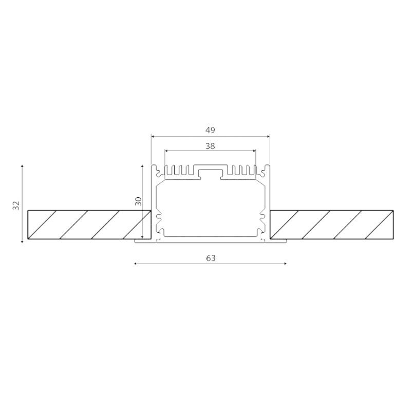 Алюминиевый профиль SWG Design LED LE 6332, 2500 мм, анодированный 010358 - изображение 7