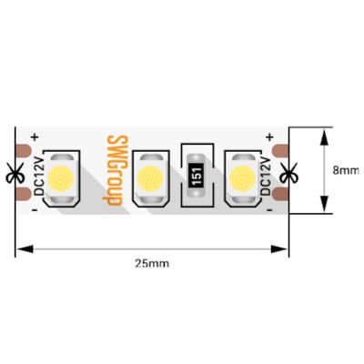 Лента светодиодная SWG wall washer  5050, 42 LED/м, 6,2 Вт/м, 24В , IP67, Цвет: РГБ 008253 - изображение 1